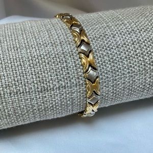 14K Gold Bracelet, 2-Tone,AURAFIN, Vintage